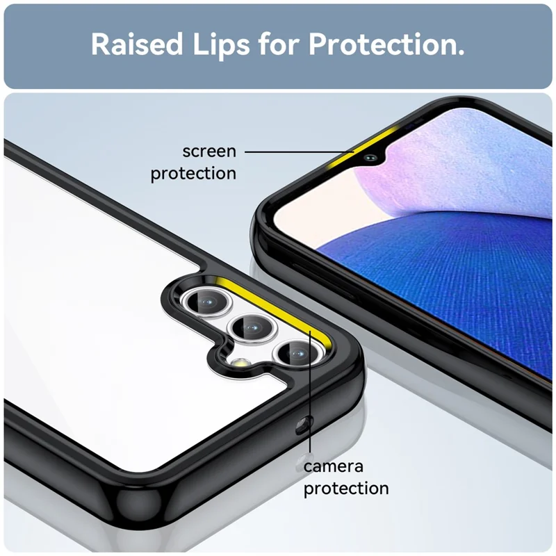 Cover per Samsung Galaxy A14 5G / 4G, Custodia Protettiva con Bordo in TPU Resistente ai Graffi e Schienale in Acrilico - Nero