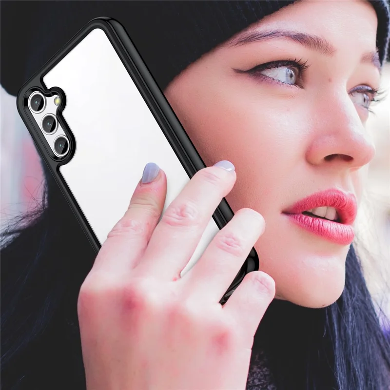 Cover per Samsung Galaxy A14 5G / 4G, Custodia Protettiva con Bordo in TPU Resistente ai Graffi e Schienale in Acrilico - Nero