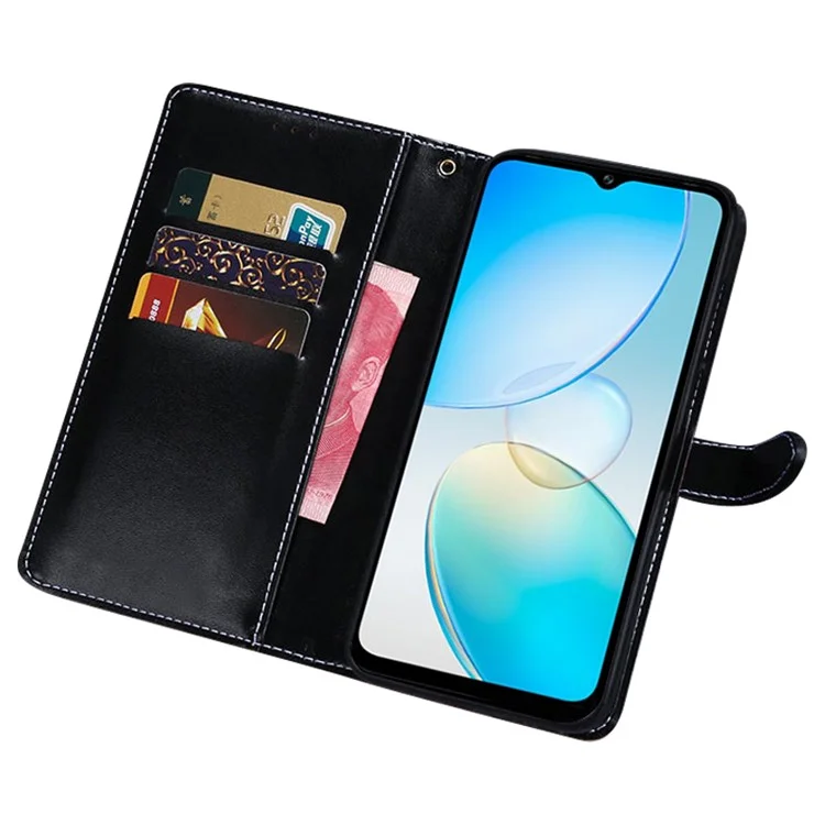 IDEWEI Pour Infinix Hot 12 Pro 4G Crocodile Texture PU Leather Viewing Stand Phone Flip Wallet Case Magnetic Clasp Phone Cover - Noir