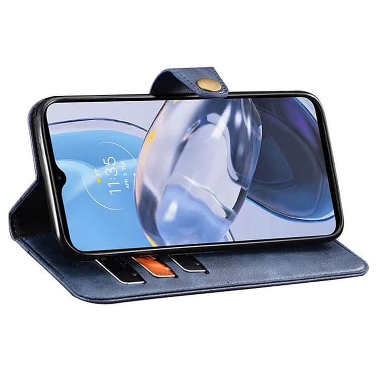IDEWEI für Motorola Moto G53 5G / G23 4G / G13 4G Fine Texture PU-Leder Handytasche Brieftasche Ständer Buchstil Handyhülle - Blau