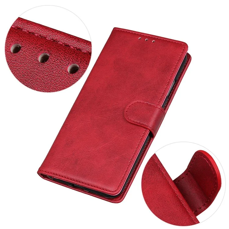 Pour Xiaomi 13 Pro 5G Full Protection Cowhide Texture Wallet Stand PU Leather Phone Case Magnetic Clasp Phone Cover - Red