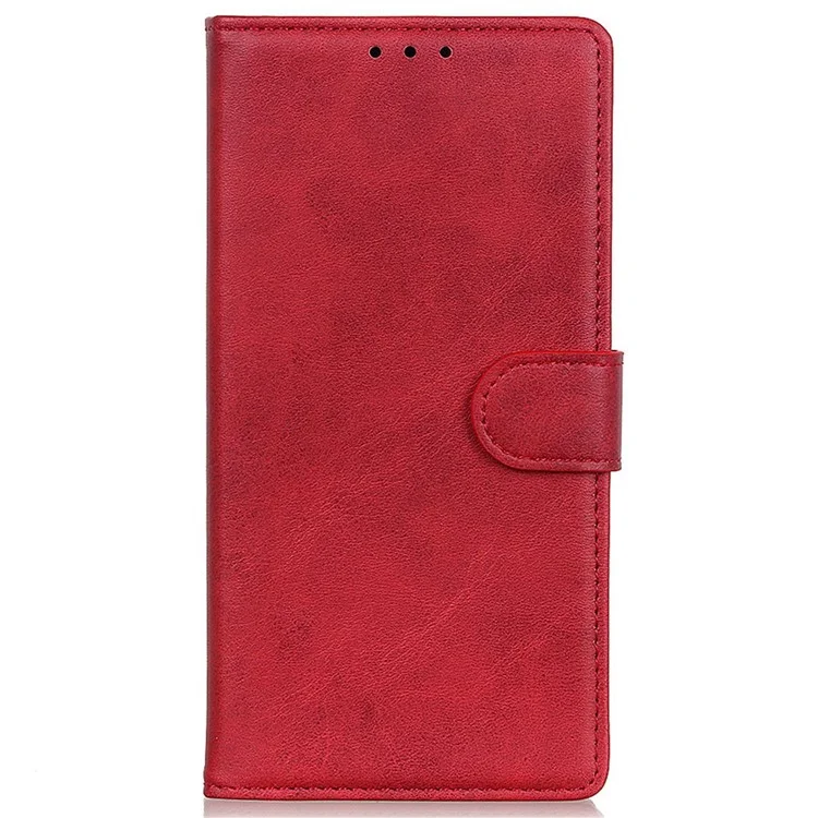 Pour Xiaomi 13 Pro 5G Full Protection Cowhide Texture Wallet Stand PU Leather Phone Case Magnetic Clasp Phone Cover - Red