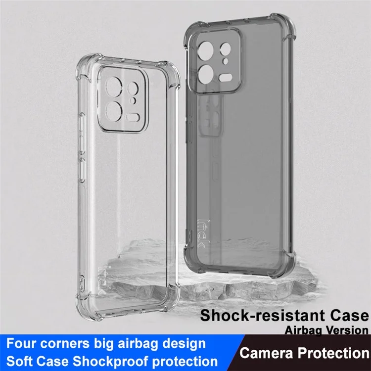 IMAK Pour Xiaomi 13 5G Four Corner Airbag Tocoping Téléphone Boîte de Protection Soft TPU - Transparent