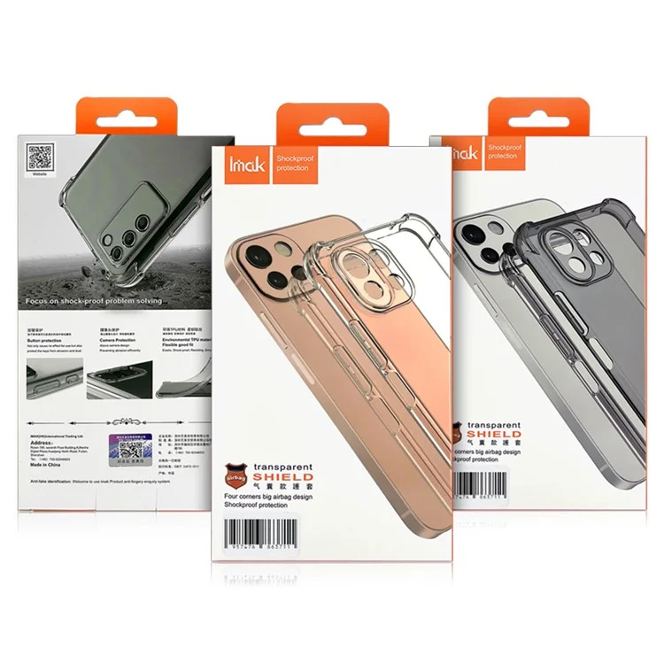 IMAK Pour Xiaomi 13 5G Four Corner Airbag Tocoping Téléphone Boîte de Protection Soft TPU - Transparent