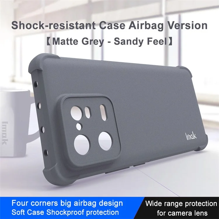 IMAK für Xiaomi 13 Pro 5G Vierblasen-Fallschutz-Hülle, mattefarbenes, weiches TPU-Telefonrückcover - Grau