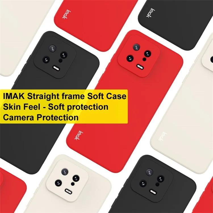 IMAK UC-4 Series для Xiaomi 13 5G Чехол с прямыми краями TPU Точное вырезание для камеры Защита от падения Противоударный чехол - Красный