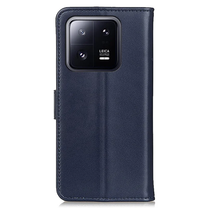 Pour Xiaomi 13 5G Protection complète Texture PU Leather Phone Case Anti-drop Cover Foldable Stand Design Wallet - Bleu