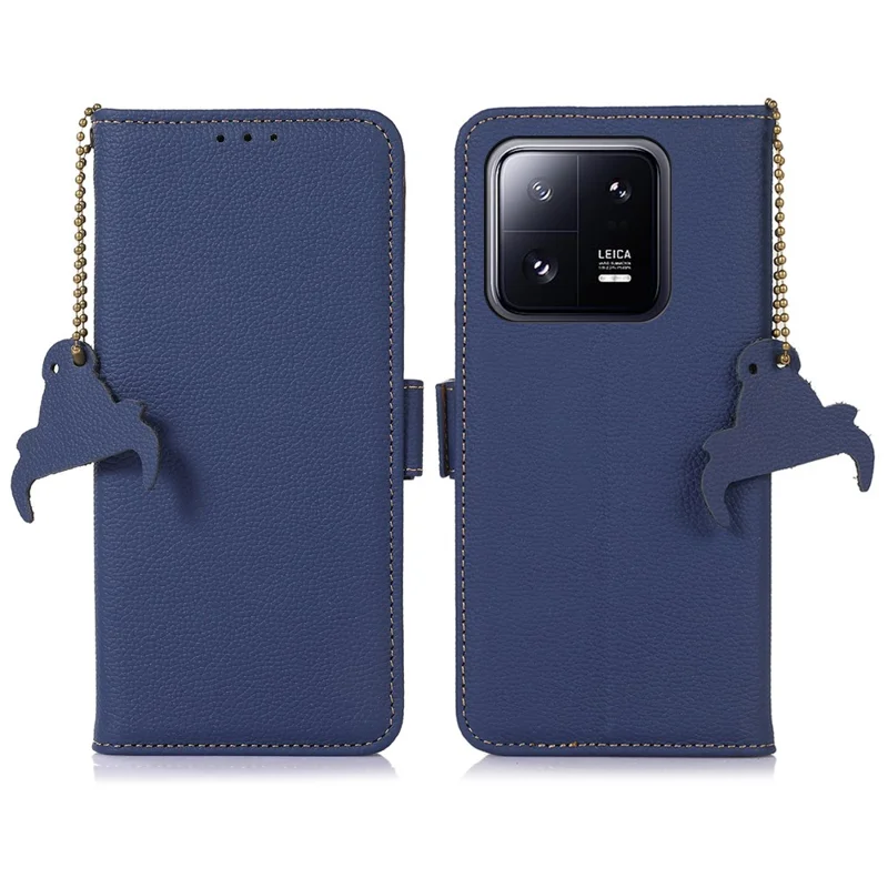 Für Xiaomi 13 Pro 5G Stoßfestes Echtleder-Handyhülle Seitlicher Magnetverschluss Handyhülle RFID-blockierende Brieftasche Handyhalterung - Safir