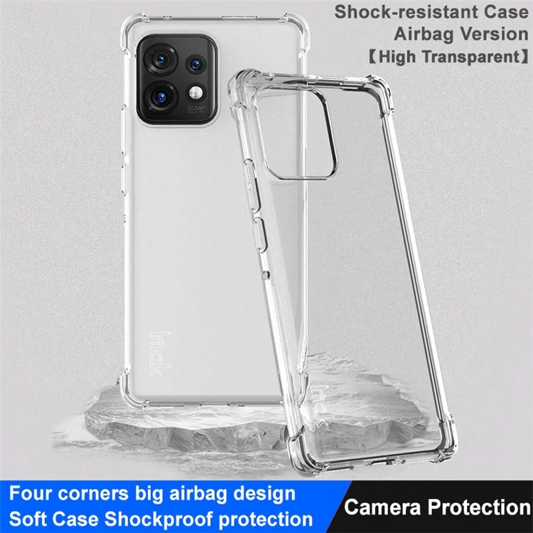 IMAK Per Motorola Moto X40 5G / Edge 40 Pro 5G Custodia con airbag a quattro angoli, antiurto, in TPU morbido, anti-graffio, protettiva - Trasparente