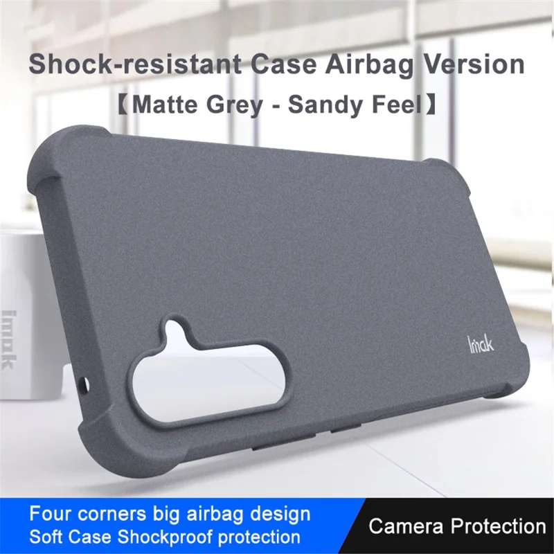 IMAK Para Samsung Galaxy A54 5G Capa Protetora de Quatro Cantos Airbag a Prova de Queda Capa Protetora Macia de TPU Superfície Fosca - Cinza