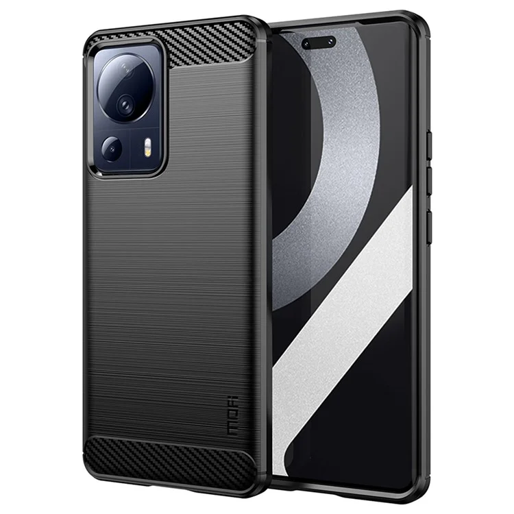 MOFI JK TPU Serie-1 per Xiaomi 13 Lite / Civi 2 5G Custodia per telefono in fibra di carbonio spazzolata - Nero