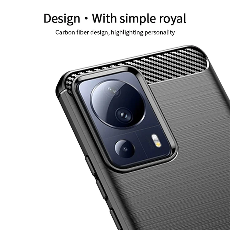 MOFI JK TPU Serie-1 per Xiaomi 13 Lite / Civi 2 5G Custodia per telefono in fibra di carbonio spazzolata - Nero