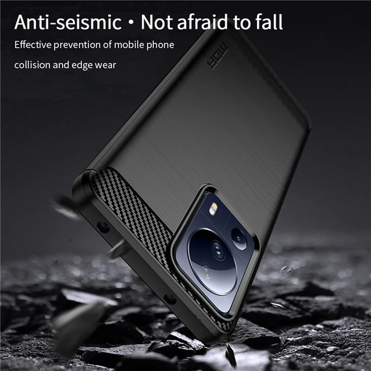MOFI JK TPU Serie-1 per Xiaomi 13 Lite / Civi 2 5G Custodia per telefono in fibra di carbonio spazzolata - Nero