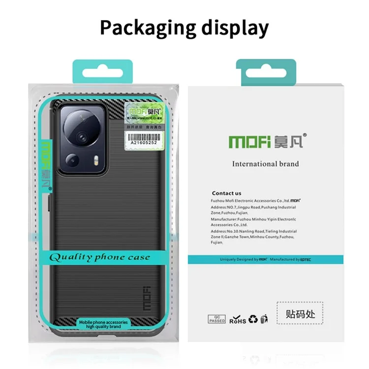 MOFI JK TPU Serie-1 per Xiaomi 13 Lite / Civi 2 5G Custodia per telefono in fibra di carbonio spazzolata - Nero