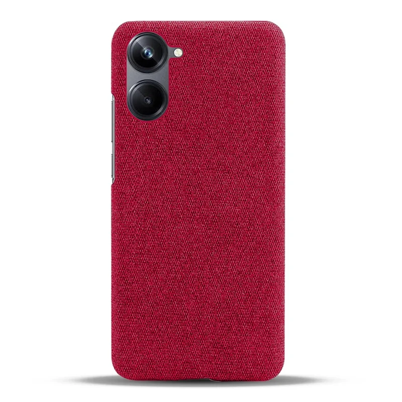 Cloth Texture Phone Case for Realme 10 4G,  Solid Color Anti-scratch Protective Mobile Phone Cover - Red