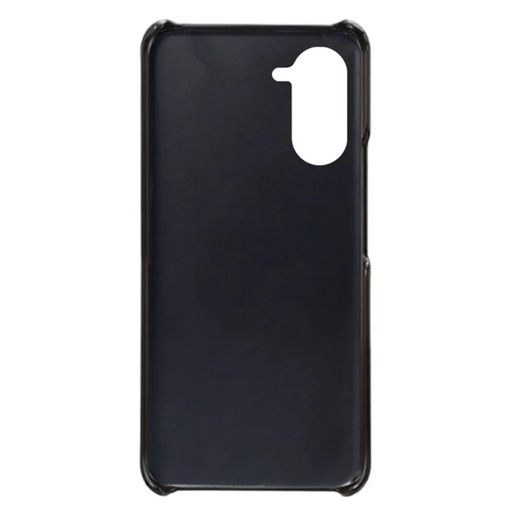 Ultra Slim Phone Case For Realme 10 4G, Calf Textured PU Leather Coated PC Protective Phone Cover - Black