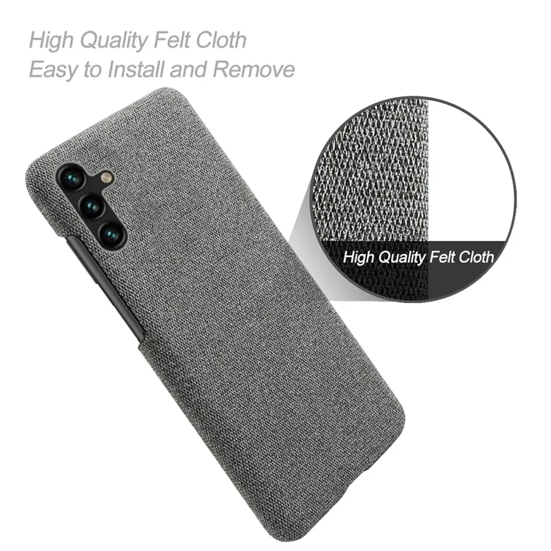 Per Samsung Galaxy A54 5G Custodia rigida in PC con texture in tessuto resistente ai graffi - Grigio