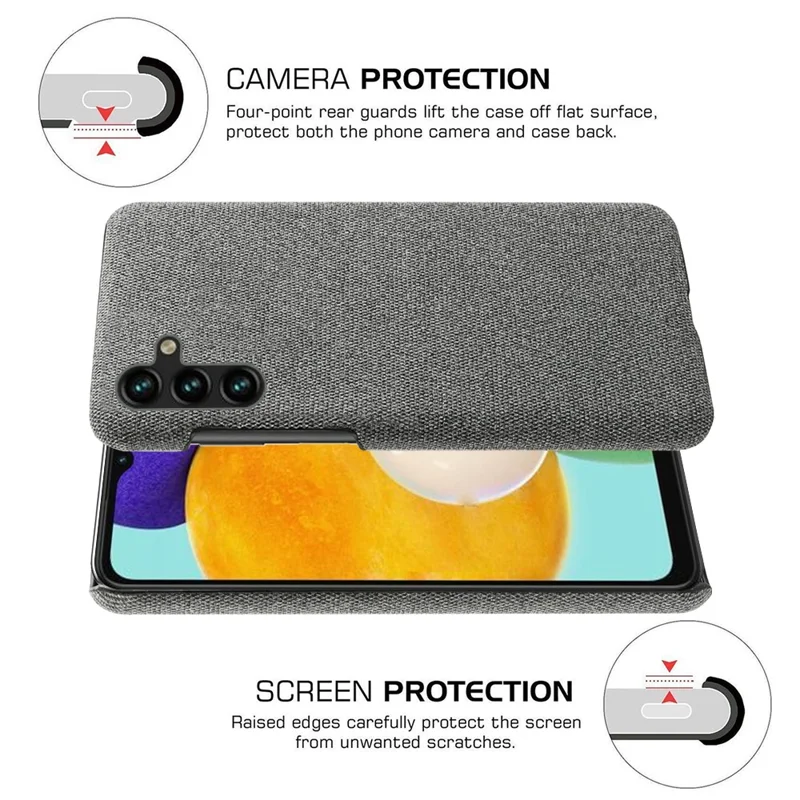 Per Samsung Galaxy A54 5G Custodia rigida in PC con texture in tessuto resistente ai graffi - Grigio