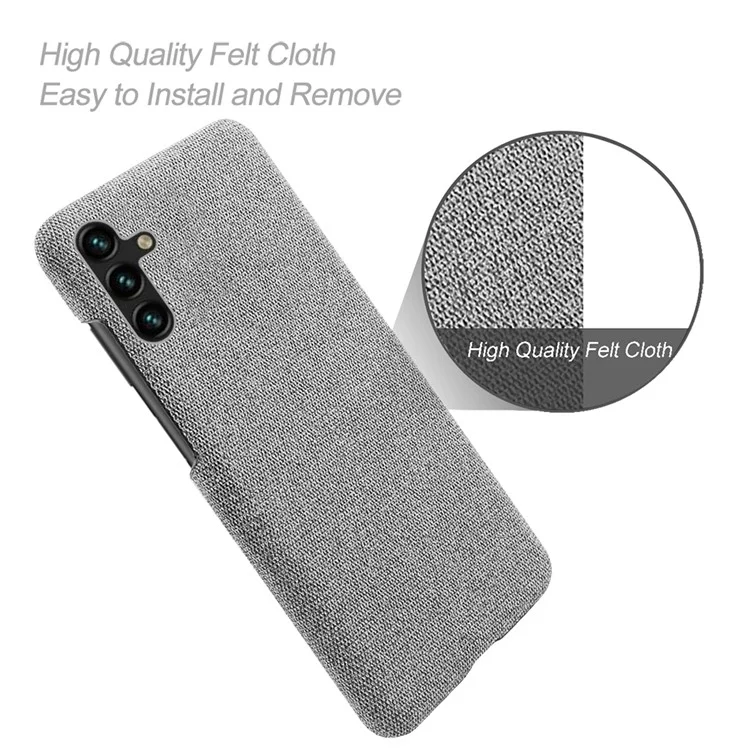 For Samsung Galaxy A54 5G Solid Color Hard PC Cloth Texture Scratch-resistant Phone Cover - Light Grey