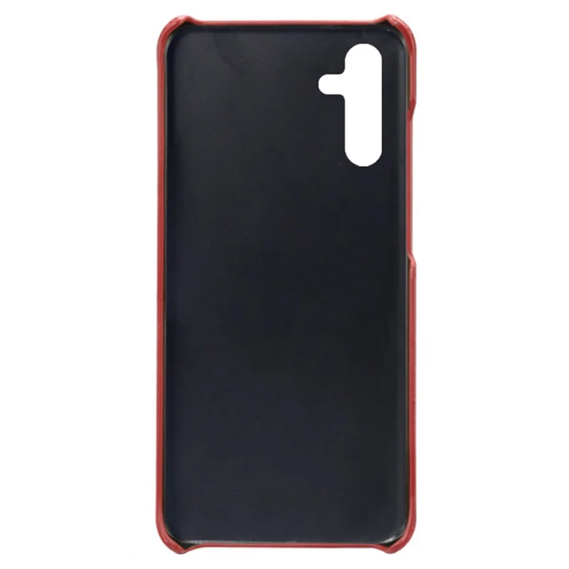 Phone Cover with Dual Card Slots For Samsung Galaxy A54 5G, Drop-proof PU Leather Coated Hard PC Scratch-resistant Phone Case - Red