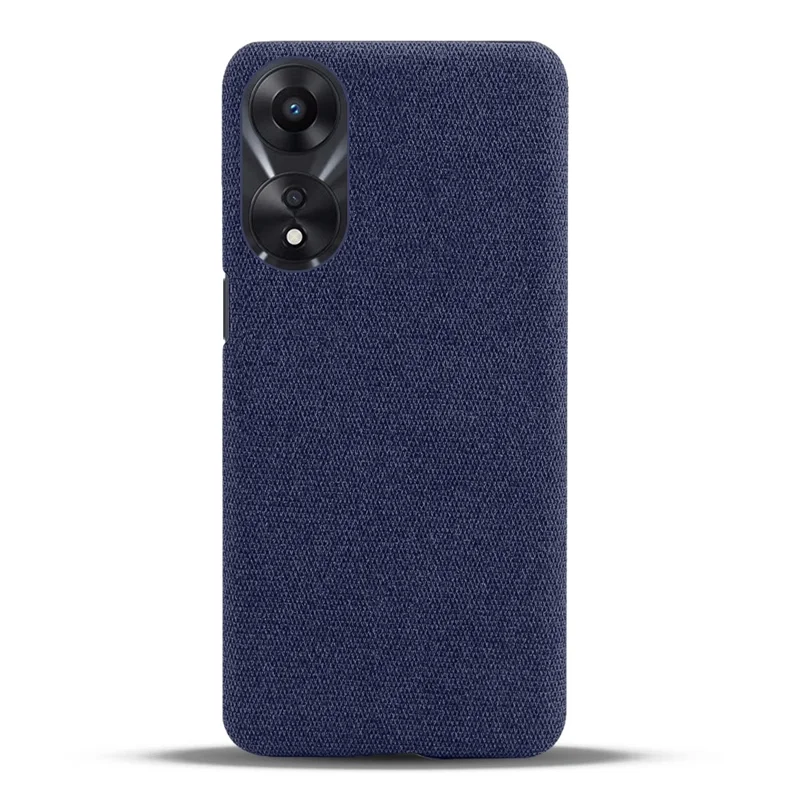 Ultra Slim Smartphone Case For Oppo A58 5G, Anti-fall Solid Color Hard PC Cloth Texture Protective Phone Cover - Blue