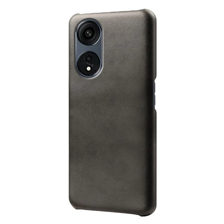 Capa de Telefone Texturizada de Bezerro para Oppo A1 Pro 5G / Reno8 T 5G, Capa de Telefone Móvel de PC Revestida de Couro PU à Prova de Queda e Antirrisco - Preto