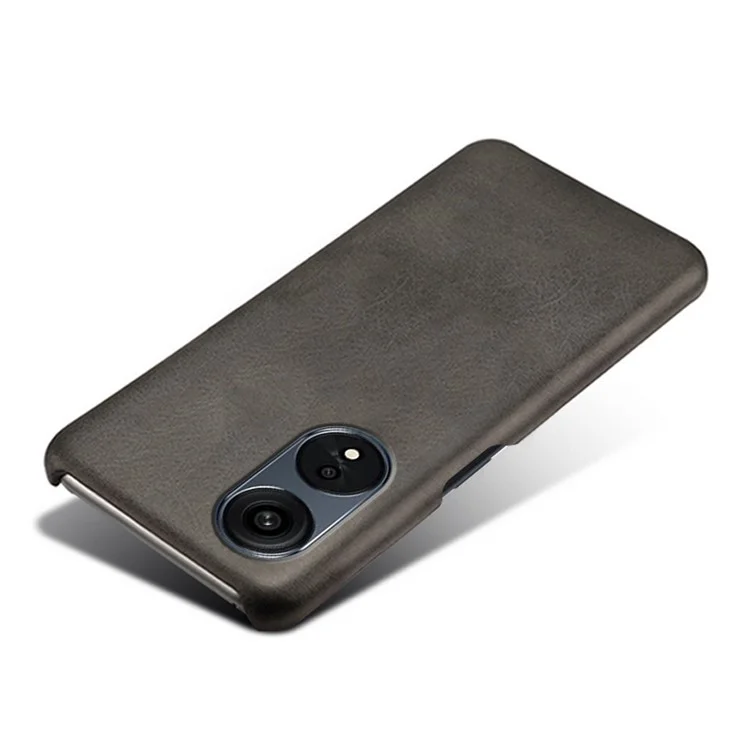 Capa de Telefone Texturizada de Bezerro para Oppo A1 Pro 5G / Reno8 T 5G, Capa de Telefone Móvel de PC Revestida de Couro PU à Prova de Queda e Antirrisco - Preto