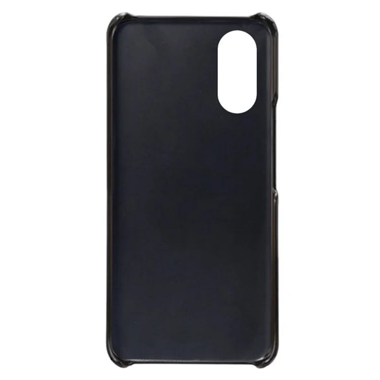 Capa de Telefone Texturizada de Bezerro para Oppo A1 Pro 5G / Reno8 T 5G, Capa de Telefone Móvel de PC Revestida de Couro PU à Prova de Queda e Antirrisco - Preto
