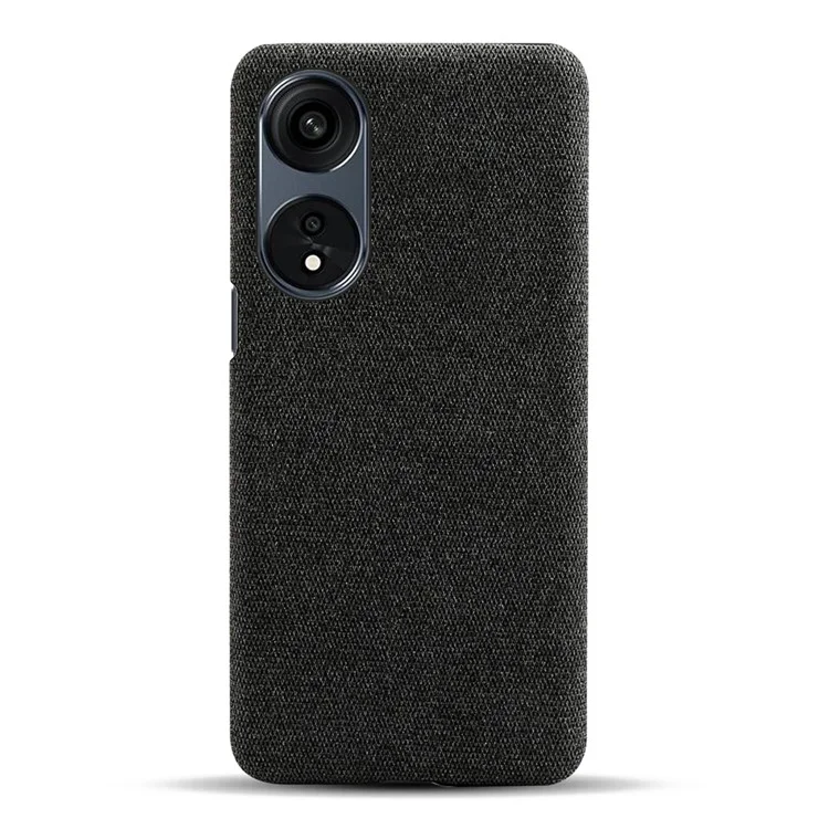 For Oppo A1 Pro 5G / Reno8 T 5G Solid Color Mobile Phone Case Hard PC Cloth Texture Drop-proof Phone Cover - Black
