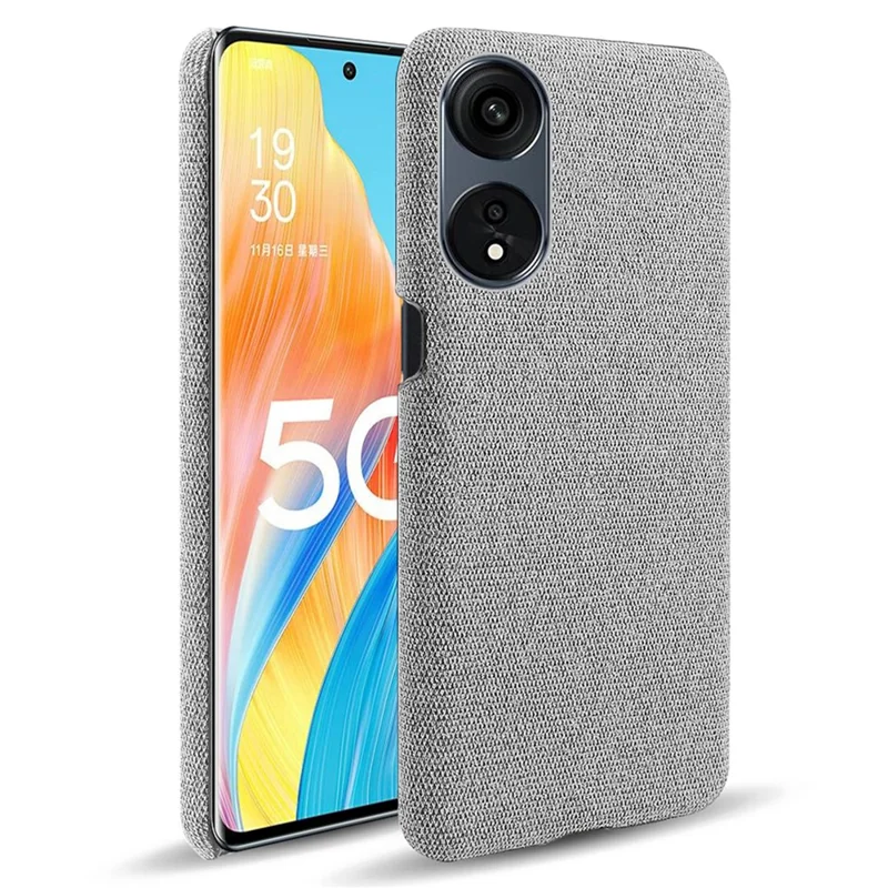 Obudowa telefoniczna jednokolorowa do Oppo A1 Pro 5G / Reno8 T 5G, twarda obudowa z tkaniny PC, odporna na upadki, kolor jasnoszary