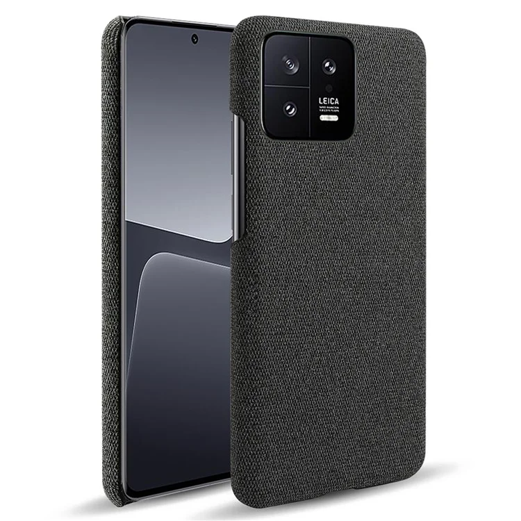 Para Xiaomi 13 5G Funda de Smartphone antideslizante Protectora Sólida de Color Textura de Tela Dura de PC - Negro
