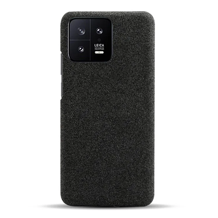Para Xiaomi 13 5G Funda de Smartphone antideslizante Protectora Sólida de Color Textura de Tela Dura de PC - Negro