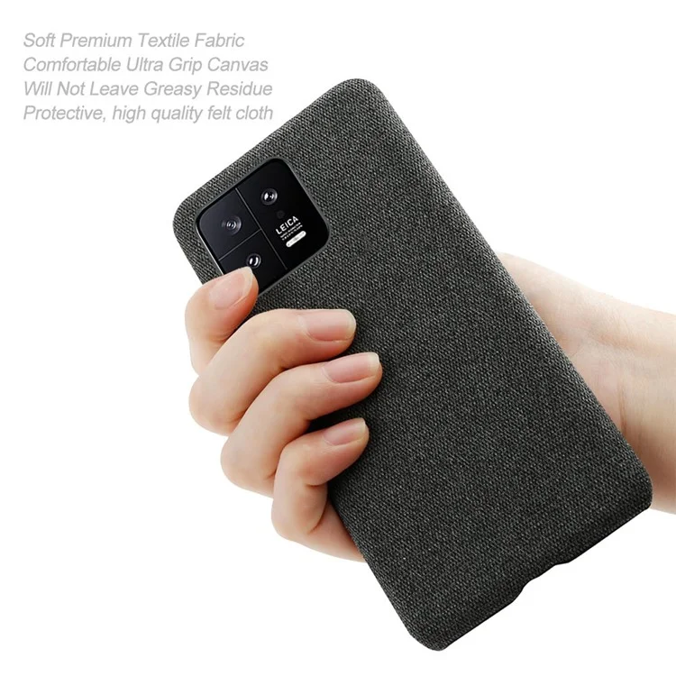 Para Xiaomi 13 5G Funda de Smartphone antideslizante Protectora Sólida de Color Textura de Tela Dura de PC - Negro
