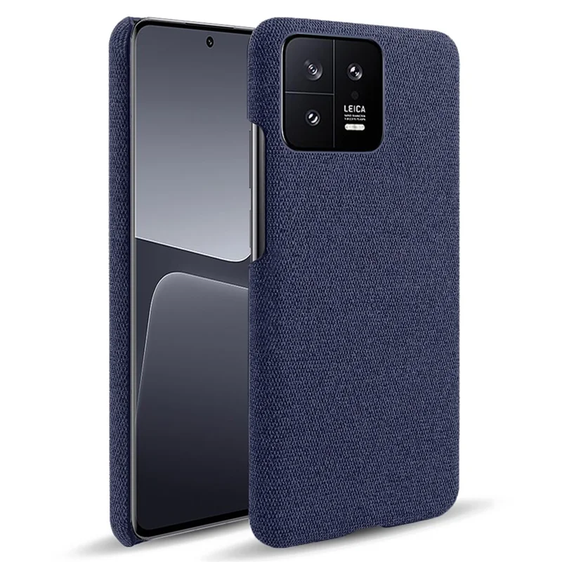 For Xiaomi 13 5G Non-slip Protective Smartphone Case Solid Color Hard PC Cloth Texture Phone Cover - Blue