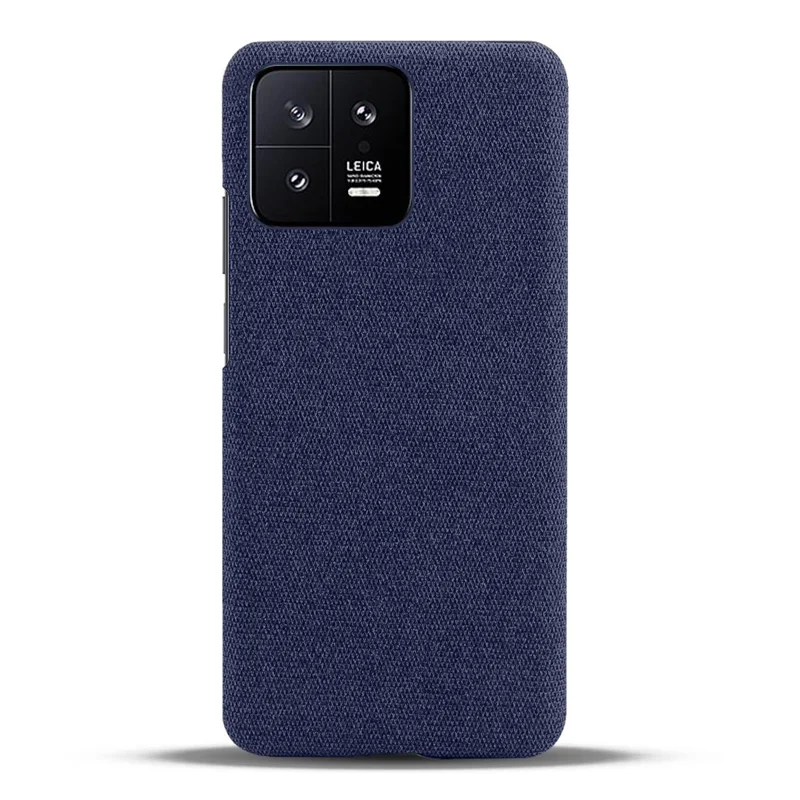 For Xiaomi 13 5G Non-slip Protective Smartphone Case Solid Color Hard PC Cloth Texture Phone Cover - Blue