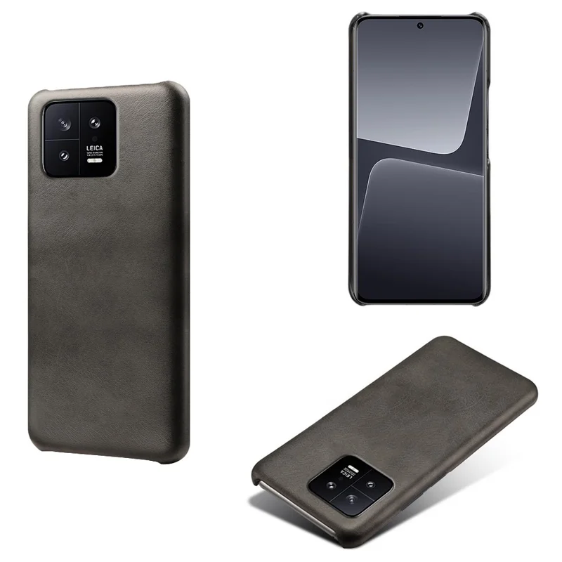 Obudowa z krowiej skóry PU z powłoką PC na Xiaomi 13 5G, odporna na upadki, ochronna tylna pokrywa - Czarny