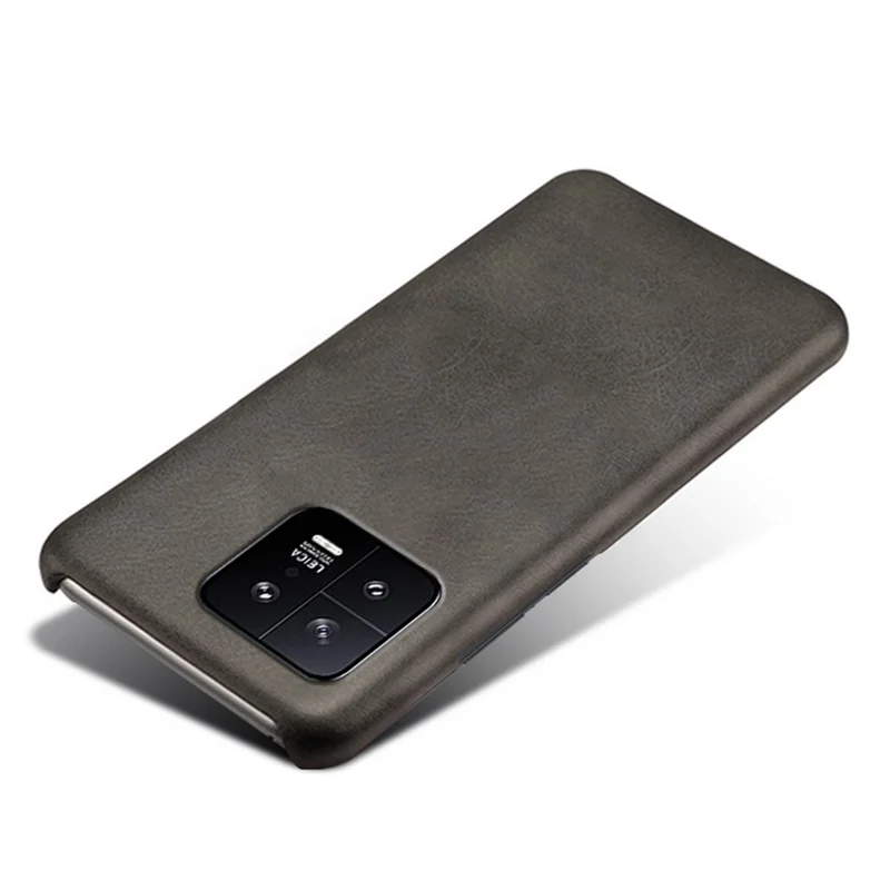 Obudowa z krowiej skóry PU z powłoką PC na Xiaomi 13 5G, odporna na upadki, ochronna tylna pokrywa - Czarny