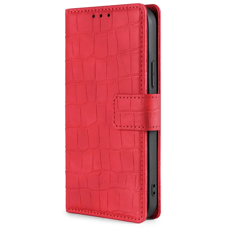 For Google Pixel 7a Crocodile Texture Skin-touch Feeling Phone Case Drop-proof PU Leather Cell Phone Cover with Wallet Stand - Red