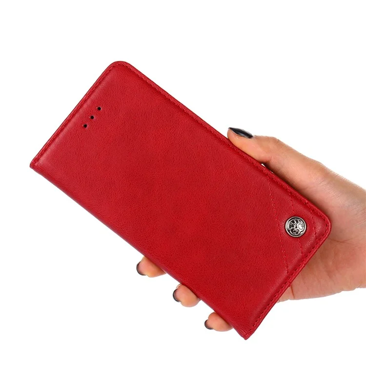 For Google Pixel 7a Anti-scratch PU Leather Stand Flip Wallet Case Shockproof Triangle Stitching Line Decor Phone Cover - Red
