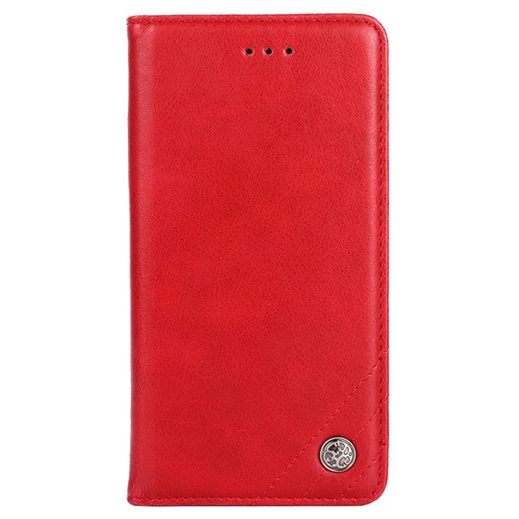 For Google Pixel 7a Anti-scratch PU Leather Stand Flip Wallet Case Shockproof Triangle Stitching Line Decor Phone Cover - Red