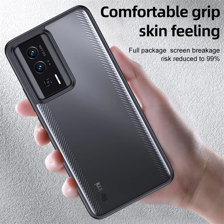 Shockproof Phone Case for Xiaomi Poco F5 Pro 5G / Redmi K60 Pro 5G / K60 5G Hard PC Soft TPU Anti-scratch Back Cover - Matte Black