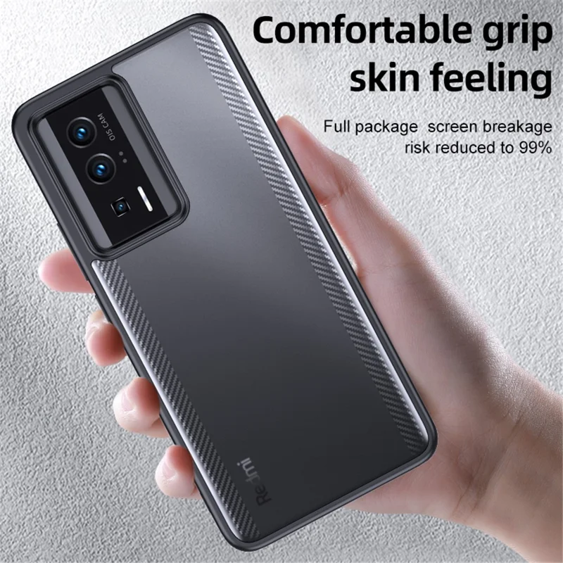 Stoßfeste Handyhülle für Xiaomi Poco F5 Pro 5G / Redmi K60 Pro 5G / K60 5G Harte PC Weiche TPU Kratzfeste Rückabdeckung - Transparent