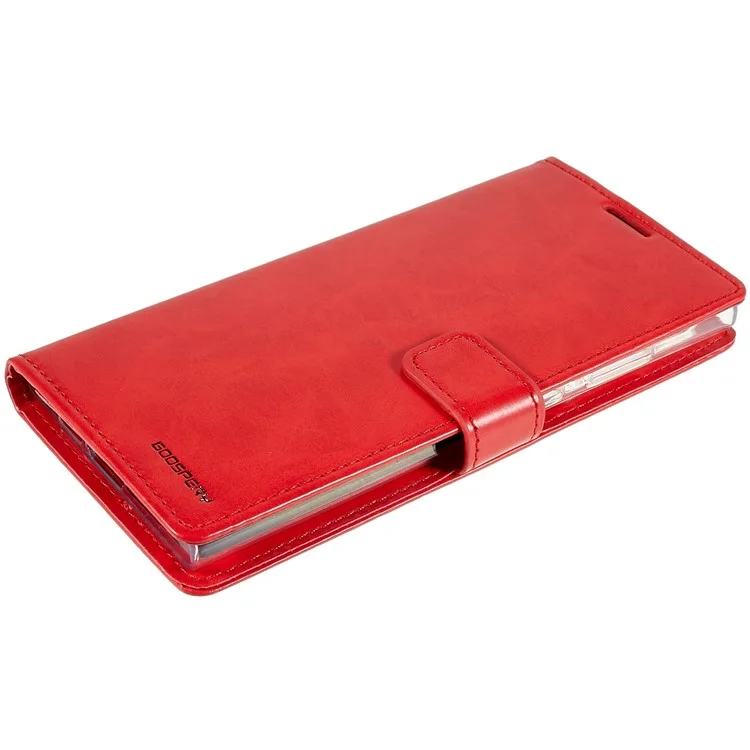 MERCURY GOOSPERY Blue Moon for Samsung Galaxy S23 Ultra PU Leather Phone Case Wallet Stand Magnetic Shockproof Protective Cover - Red