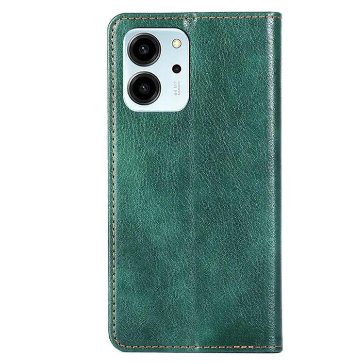 For Honor 80 SE 5G Foldable Stand Magnetic Auto-closing Protective Cover Anti-Scratch Wallet PU Leather Phone Case - Verde