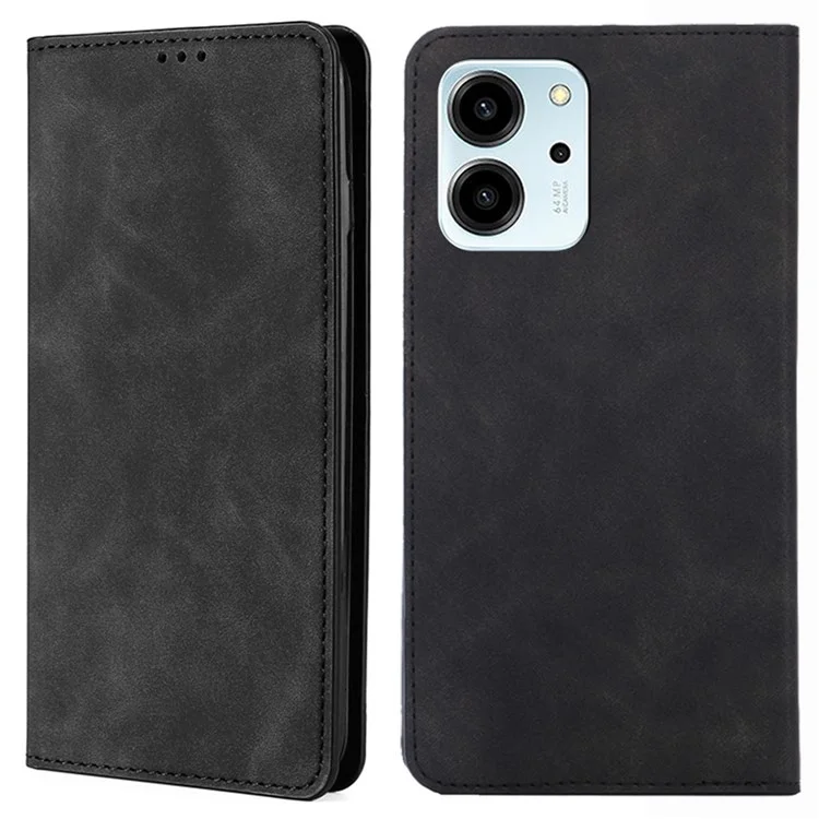 Custodia per telefono Per Honor 80 SE 5G Slot per scheda Supporto Pelle PU Anti-Graffio Sensazione di tocco Assorbimento magnetico - Nero 