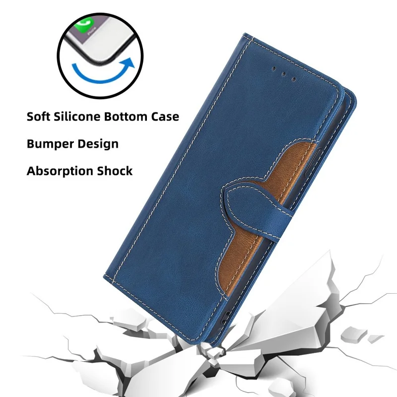 For Xiaomi 13 Pro 5G Cell Phone Cover Straw Hat Pattern PU Leather Phone Case Skin-touch Feeling Scratch-resistant Stand Wallet - Blue
