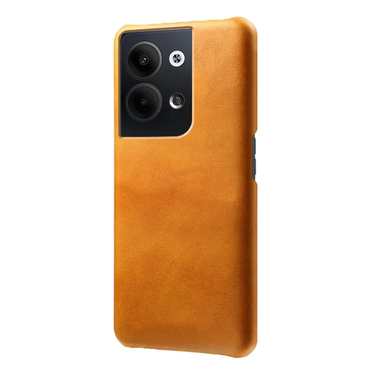 Calf Textured Phone Cover For Oppo Reno9 5G, Non-slip Lightweight PU Leather Coated PC Mobile Phone Case - Orange
