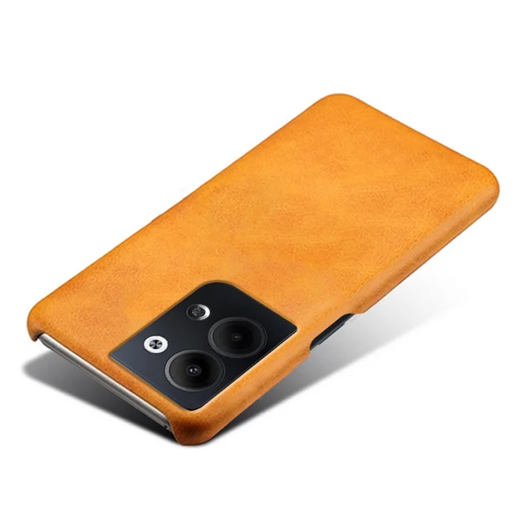 Calf Textured Phone Cover For Oppo Reno9 5G, Non-slip Lightweight PU Leather Coated PC Mobile Phone Case - Orange