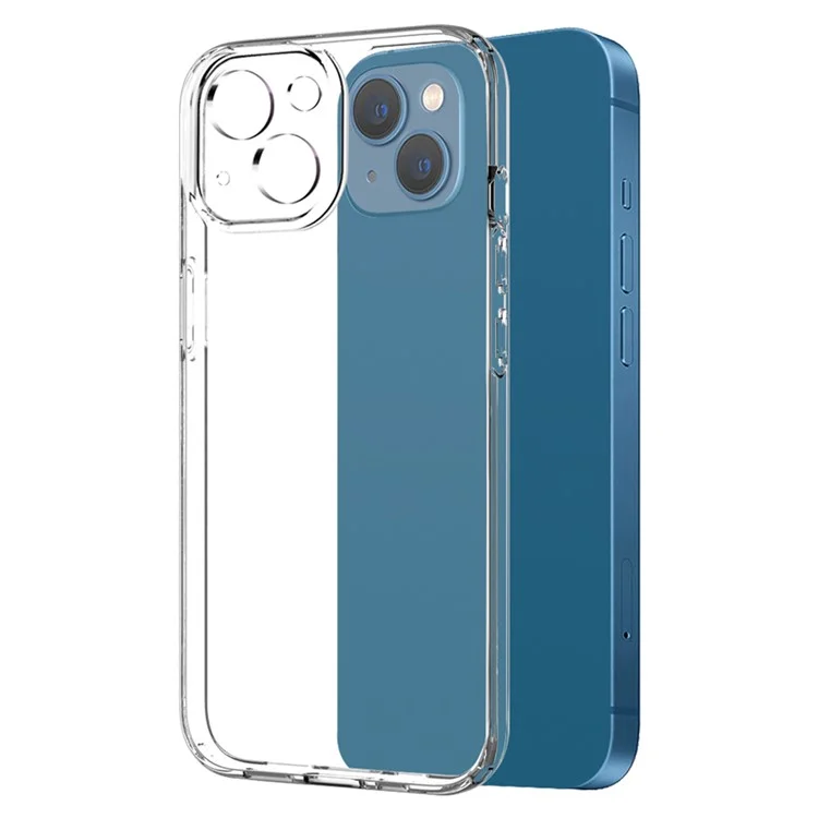 NORTHJO Für iPhone 13 mini 5.4 Zoll 2-in-1 Weiche TPU-Handyhülle + Explosionsgeschützte Ultra-Clear Panzerglas-Displayschutzfolie - Transparent