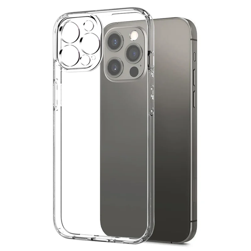 NORTHJO For iPhone 13 Pro 6.1 inch 2-in-1 Anti-fall Soft TPU Phone Case Protective Back Cover + Ultra Clear Tempered Glass Screen Protector - Transparent